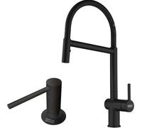 Set rubinetto da cucina Franke Active Semi Pro Spray 115.0653.409, dispenser di liquidi Franke Comfort 112.0753.277