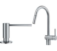 Set rubinetto da cucina Franke Atlas 115.0590.047, dispenser di liquidi Franke Atlas 112.0717.084