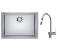 Set rubinetto da cucina Franke Atlas 115.0590.047, lavello in acciaio Franke Maris 122.0525.271