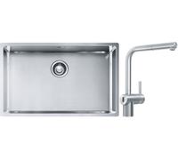 Set rubinetto da cucina Franke Atlas Neo Sensor 115.0625.523, lavello in acciaio Franke Box 127.0453.658