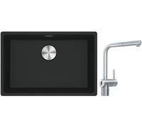 Set rubinetto da cucina Franke Atlas Neo Sensor 115.0625.523, lavello in granito Franke Maris 125.0686.715