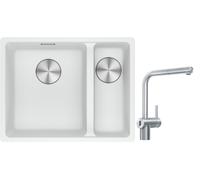 Set rubinetto da cucina Franke Atlas Neo Sensor 115.0625.523, lavello in granito Franke Maris 125.0687.267