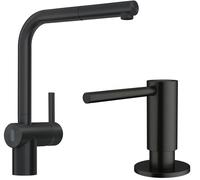 Set rubinetto da cucina Franke Atlas Neo Sensor 115.0625.527, dispenser di liquidi Franke Atlas 112.0717.102