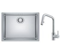 Set rubinetto da cucina Franke Eos 115.0529.207, lavello in acciaio Franke Maris 122.0525.271