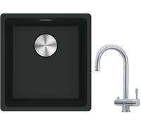 Set rubinetto da cucina Franke Eos 120.0179.979, lavello in granito Franke Maris 125.0687.249
