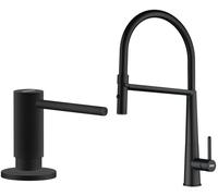 Set rubinetto da cucina Franke Icon Semi-Pro 115.0690.598, dispenser di liquidi Franke Active SM 119.0547.906