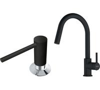 Set rubinetto da cucina Franke Lina 115.0626.053, dispenser di liquidi Franke Comfort 112.0652.763