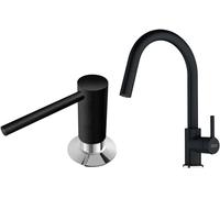 Set rubinetto da cucina Franke Lina 115.0626.055, dispenser di liquidi Franke Comfort 119.0578.743