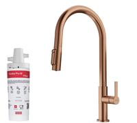 Set rubinetto da cucina Franke Maris Slim Clear Water J Pull-Out 120.0736.602, filtro sottolavello Franke Pro M Connect 150.0752.886