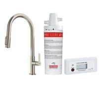 Set rubinetto da cucina Franke Maris Slim Clear Water J Pull-Out 120.0736.604, filtro sottolavello Franke Clear Water 133.0284.025