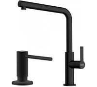 Set rubinetto da cucina Franke Maris Slim L Pull-Out 115.0728.394, dispenser di liquidi Franke Active SM 119.0547.906