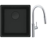 Set rubinetto da cucina Franke Pescara L Slide-In 115.0538.940, lavello in granito Franke Maris 125.0697.760