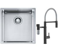 Set rubinetto da cucina Franke Vital Semi-Pro 120.0621.313, lavello in acciaio Franke Box 127.0453.654