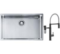 Set rubinetto da cucina Franke Vital Semi-Pro 120.0621.313, lavello in acciaio Franke Box 127.0453.658