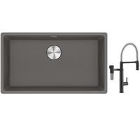Set rubinetto da cucina Franke Vital Semi-Pro 120.0621.313, lavello in granito Franke Maris 125.0686.639