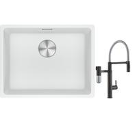 Set rubinetto da cucina Franke Vital Semi-Pro 120.0621.313, lavello in granito Franke Maris 125.0686.719
