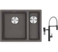 Set rubinetto da cucina Franke Vital Semi-Pro 120.0621.313, lavello in granito Franke Maris 125.0687.266
