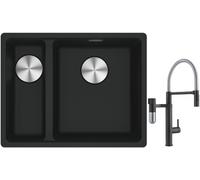 Set rubinetto da cucina Franke Vital Semi-Pro 120.0621.313, lavello in granito Franke Maris 125.0687.268