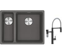 Set rubinetto da cucina Franke Vital Semi-Pro 120.0621.313, lavello in granito Franke Maris 125.0687.270
