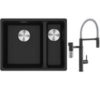 Set rubinetto da cucina Franke Vital Semi-Pro 120.0621.313, lavello in granito Franke Maris 125.0687.265