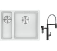 Set rubinetto da cucina Franke Vital Semi-Pro 120.0621.313, lavello in granito Franke Maris 125.0687.271