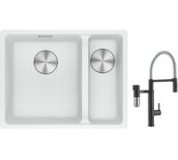 Set rubinetto da cucina Franke Vital Semi-Pro 120.0621.313, lavello in granito Franke Maris 125.0687.267
