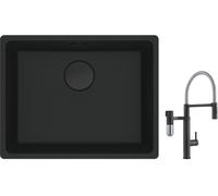 Set rubinetto da cucina Franke Vital Semi-Pro 120.0621.313, lavello in granito Franke Maris 125.0697.759