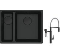 Set rubinetto da cucina Franke Vital Semi-Pro 120.0621.313, lavello in granito Franke Maris 125.0697.756