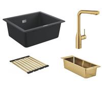 Set rubinetto da cucina Grohe Essence 30270GN0, lavello in granito Grohe K700 31654AP0, 40852GN0, 40856GN0
