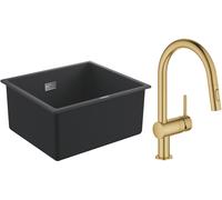 Set rubinetto da cucina Grohe Minta 32321GN2, lavello in granito Grohe K700 31653AP0