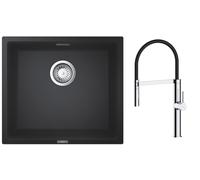 Set rubinetto da cucina Oltens Borga 35207100, lavello in granito Grohe K700 31653AP0