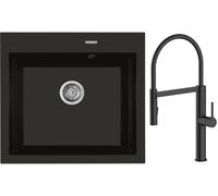 Set rubinetto da cucina Oltens Borga 35207300, lavello in granito Oltens Gravan 72000300