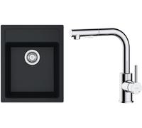 Set rubinetto da cucina Oltens Myvat 35205100, lavello Tectonite Franke Sirius 114.0496.104