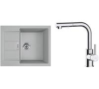 Set rubinetto da cucina Oltens Myvat 35205100, lavello Tectonite Franke Sirius 2.0 143.0618.668