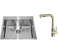 Set rubinetto da cucina Oltens Myvat 35205800, lavello in acciaio Alveus Concept 1124382