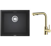 Set rubinetto da cucina Oltens Myvat 35205800, lavello in granito Grohe K700 31653AP0