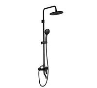 Set Rubinetto Doccia per Bagno Nero, soffione a Pioggia da 8 Pollici con Getto Manuale, Doccia a 3 funzioni, Miscelatore Doccia per Vasca da Bagno a Parete