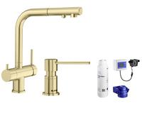 Set rubinetto per filtro dell'acqua Blanco Fontas-S II Filter 526694, filtro sottolavello Blanco Soft 527453, 526699