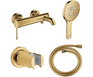 Set rubinetto per vasca e doccia Grohe Essence 33624GL1, doccetta Grohe Rainshower 26574GL0, 27074GL0, 28362GL1