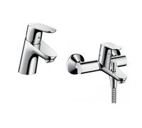Set rubinetto per vasca e doccia Hansgrohe Focus 31940000, rubinetto per lavabo Hansgrohe Focus 31730000