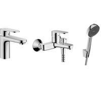 Set rubinetto per vasca e doccia Hansgrohe Vernis Blend 71440000, rubinetto per lavabo Hansgrohe Vernis Blend 71580000, 28052000