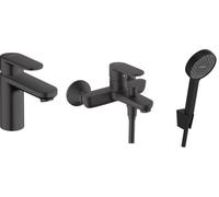 Set rubinetto per vasca e doccia Hansgrohe Vernis Blend 71440670, rubinetto per lavabo Hansgrohe Vernis Blend 71580670, 28052670