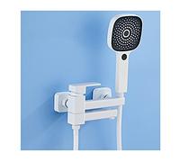 Set Rubinetto per Vasca Ruotare di 90° per commutare l'uscita dell'Acqua Rubinetto per Vasca Rubinetto per Vasca Caldo e Freddo Doppio Comando Rubinetto per Vasca in Ottone Bianco con doccetta