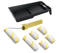 Set Rulli per Pittura 8 Pezzi, 4x 6cm + 2x 11cm rulli con Vassoio e Manico | Mini Kit rulli per pittura con vassoio e manico, per pareti, mobili, porte, soffitti e lavori di precisione
