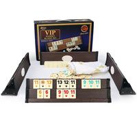Set Rummy Compatto In Legno Star V.I.P VIP OKEY Con Pietre In Melamina / Scuro