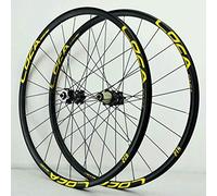 Set Ruote Bici 26 27,5 29 Pollici MTB Freno Disco Ruota Bicicletta Cerchio in Lega 24 Raggi Mozzi Cuscinetti Sigillati per Volano Cassetta 8-12 velocità QR (Color : Gold, Size : 27.5inch)