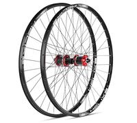Set Ruote Bici 26 27,5 29 Pollici MTB Freno Disco Ruota Bicicletta Cerchio In Lega Per 8-11 Ruote Da Corsa Cross Country Velocità QR(Red_26")