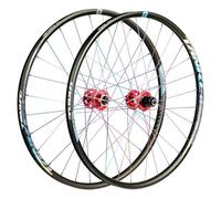 Set Ruote Bici 26 27,5 29 Pollici MTB Ruota Bicicletta Cerchio In Lega Freno Disco Mozzi Cuscinetti Sigillati Per Volano 7-12 Velocità QR(Red_27.5")