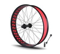 Set Ruote Bici Da 26 Pollici X 4.0/4.9'' Fat Ruote Anteriori E Posteriori Cuscinetto 36 Fori Mozzo Cassetta Cerchio Lega Di Alluminio Freno A Disco QR 135/190 Mm For 7-12 Velocità(Schwarz,Rear)
