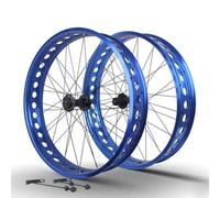Set Ruote Bici Da 26 Pollici X 4.0/4.9'' Fat Ruote Anteriori E Posteriori Cuscinetto 36 Fori Mozzo Cassetta Cerchio Lega Di Alluminio Freno A Disco QR 135/190 Mm For 7-12 Velocità(Blue,Front Rear)